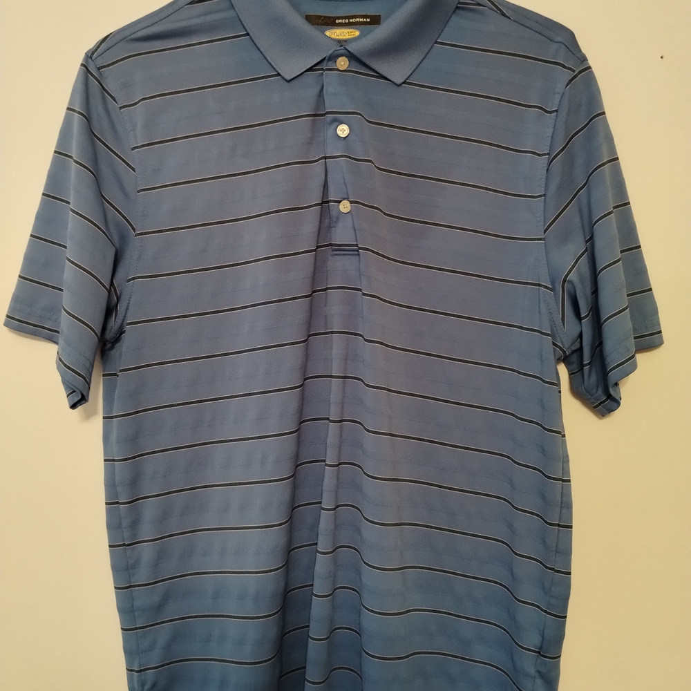 Greg Norman Collection Blue Polo Shirt Classic Stripes